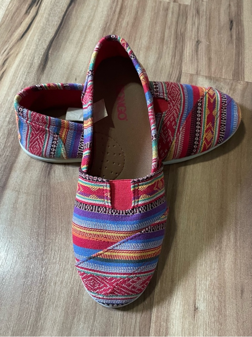Y2K 2013 Bongo Women's Multi-Color Canvas Boho Slip-On Flats Sz 7